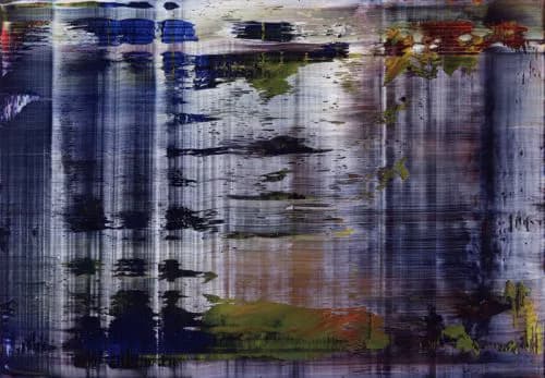 Abstract colorful painting with heavy texture